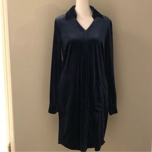 NWOT Royal Blue Velvet Dress. Belle by Kim Gravel XS-S Pockets Soft & Stretchy
